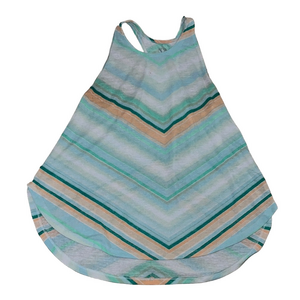 New York & Company Chevron Tank in Green and Orange racerback y2k